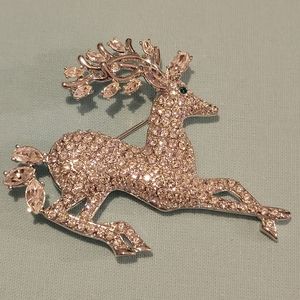 GORGEOUS VINTAGE NOLAN MILLER COLECTION REINDEER BROOCH, SIGNED